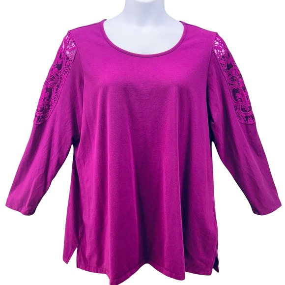 Denim&Co Tops - Denim And Co Tunic Top Purple 1X